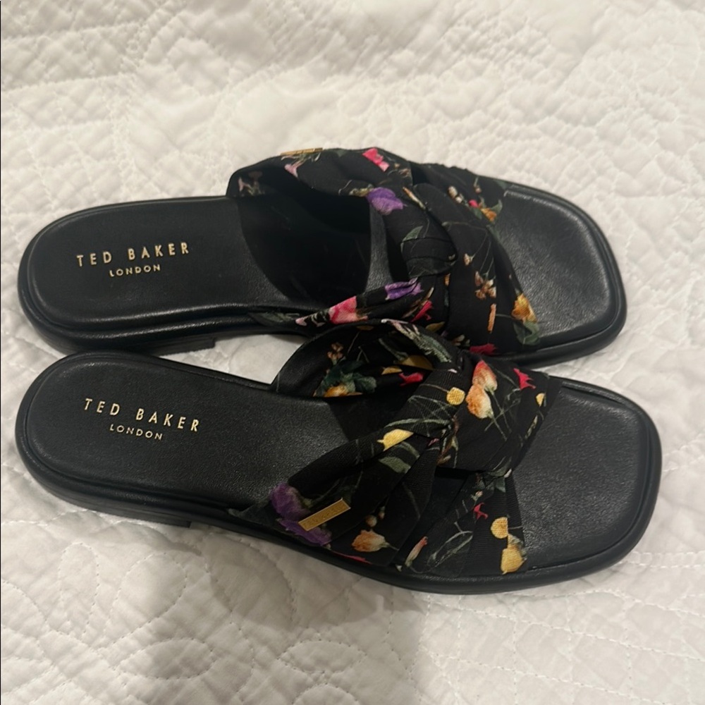 Ted Baker Black Floral Women's Slides